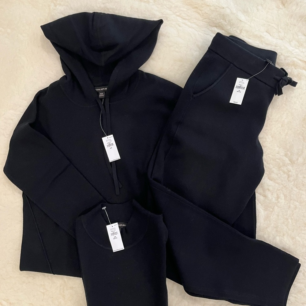 Banana Republic Black Hoodie and Joggers Set